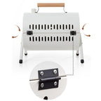 Grillz Charcoal BBQ Portable Grill Camping Barbecue Outdoor Cooking Smoker - White