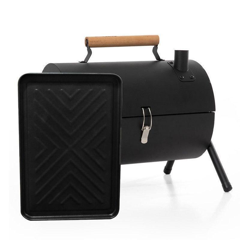 Grillz Charcoal BBQ Portable Grill Camping Barbecue Outdoor Cooking Smoker - White