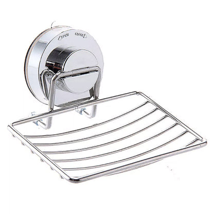 Shower Bar Holder Suction Basket Wall Mounted Stainless Steel Bathroom Soap Dish - Single Layer