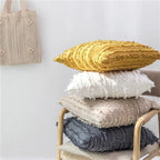 Boho Tassel Fringe Striped Cushion Cover Soft Home Decor Sofa Throw Pillow Case - Green