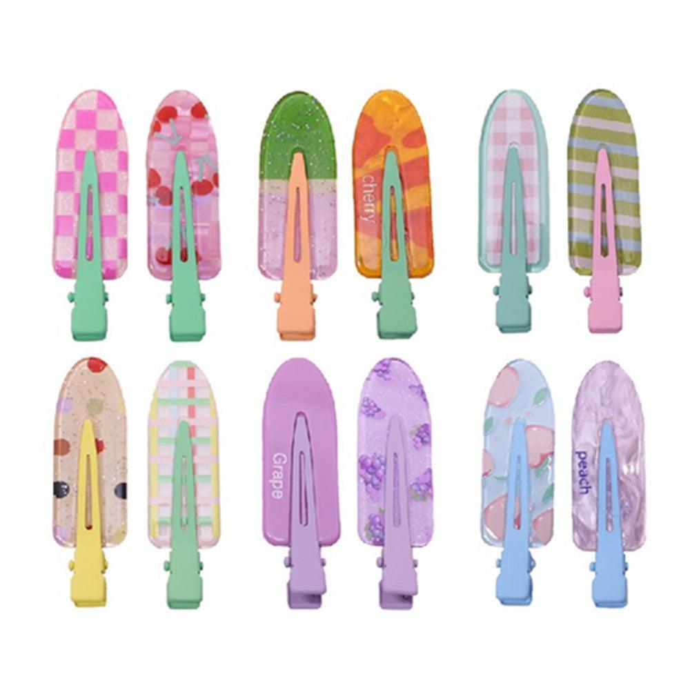 2PCS Juice Series Hair Clip Makeup Hair Accessories Colourful Hair Barrettes - Bobo