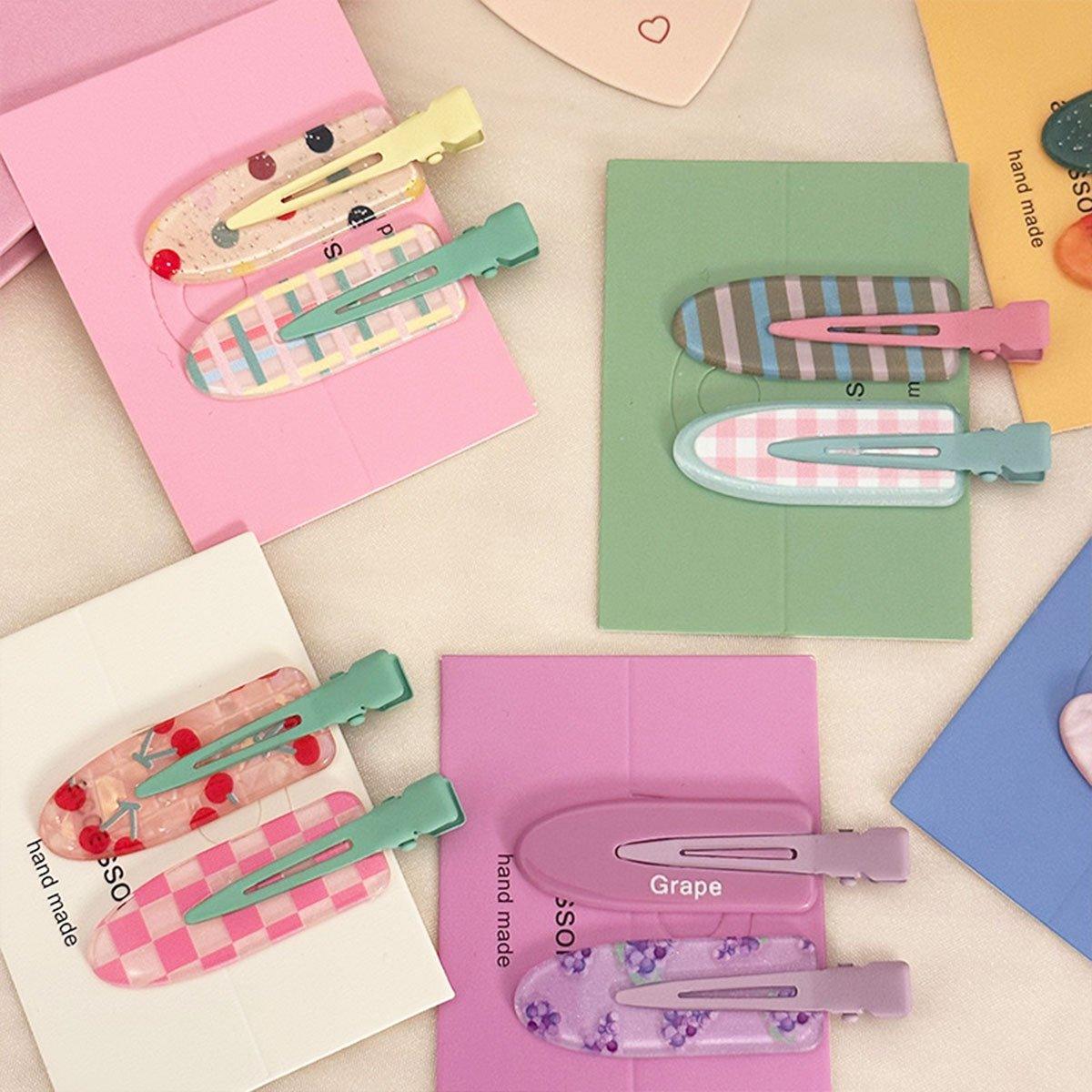2PCS Juice Series Hair Clip Makeup Hair Accessories Colourful Hair Barrettes - Bobo