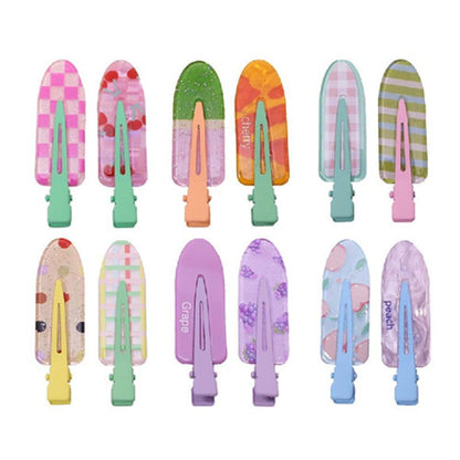 2PCS Juice Series Hair Clip Makeup Hair Accessories Colourful Hair Barrettes - Grapes