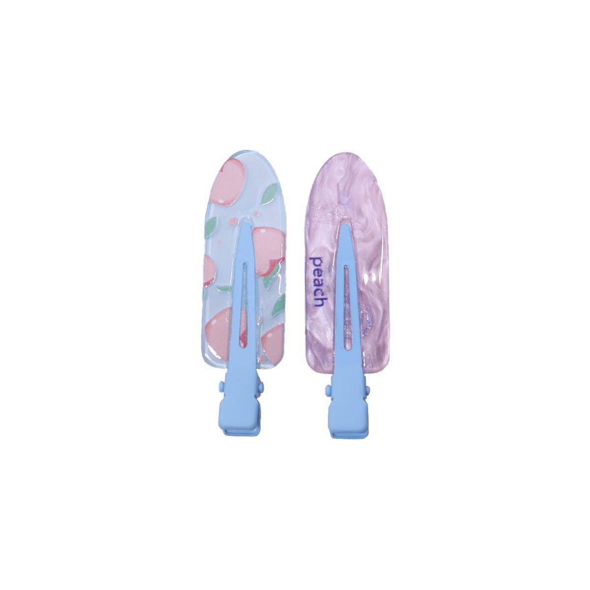 2PCS Juice Series Hair Clip Makeup Hair Accessories Colourful Hair Barrettes - Peach