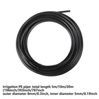 5M 10M 20M Garden Watering System Adjustable Spray Irrigation Hose Sprinkler - 5m