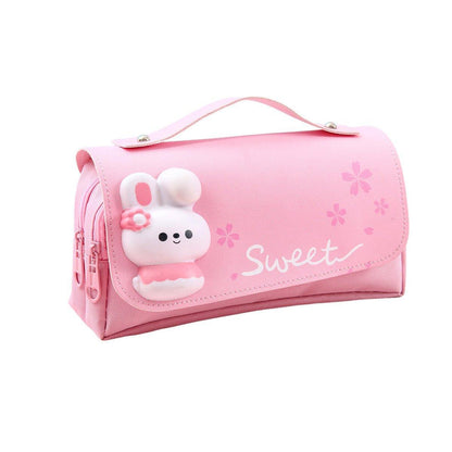 Functional Pencil Case Stationery Bag Pen Holder Storage Organizer for School - 03
