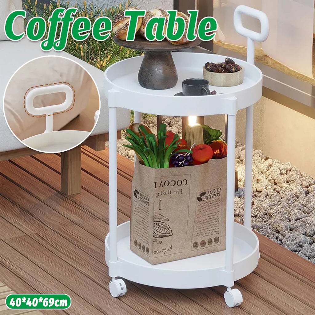 Cream Style Home Coffee Table Movable Creative Sofa Side Table Bedside Table