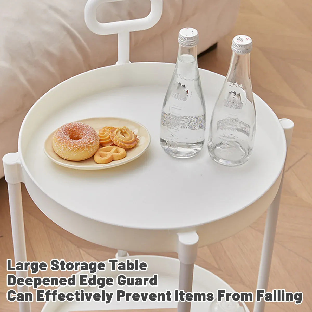 Cream Style Home Coffee Table Movable Creative Sofa Side Table Bedside Table