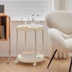 Cream Style Home Coffee Table Movable Creative Sofa Side Table Bedside Table