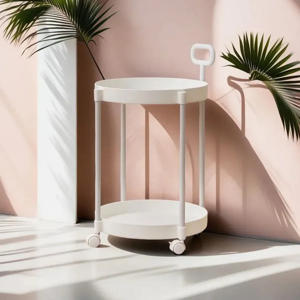 Cream Style Home Coffee Table Movable Creative Sofa Side Table Bedside Table