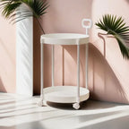 Cream Style Home Coffee Table Movable Creative Sofa Side Table Bedside Table