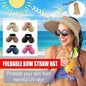 Women Roll Up Sun Visor Wide Brim Straw Hat Summer Foldable UV Protection Cap - Dark Brown