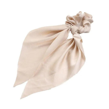 Chiffon Ponytail Scarf Bow Elastic Hair Rope Tie Scrunchies Ribbon Hair Bands - Coffee