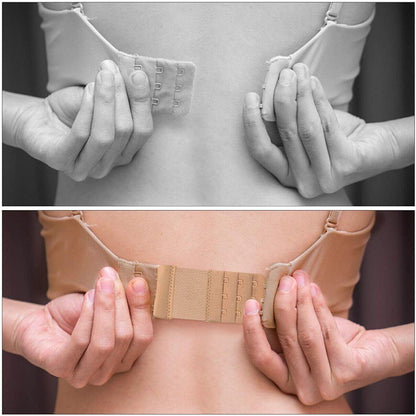 Maternity Strap Clip On Bra Extender Extension 2 Hooks Ladies Plus Size - Black