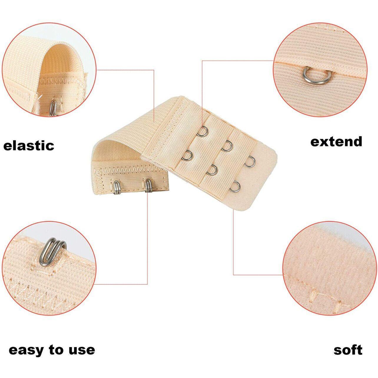 Maternity Strap Clip On Bra Extender Extension 2 Hooks Ladies Plus Size - White