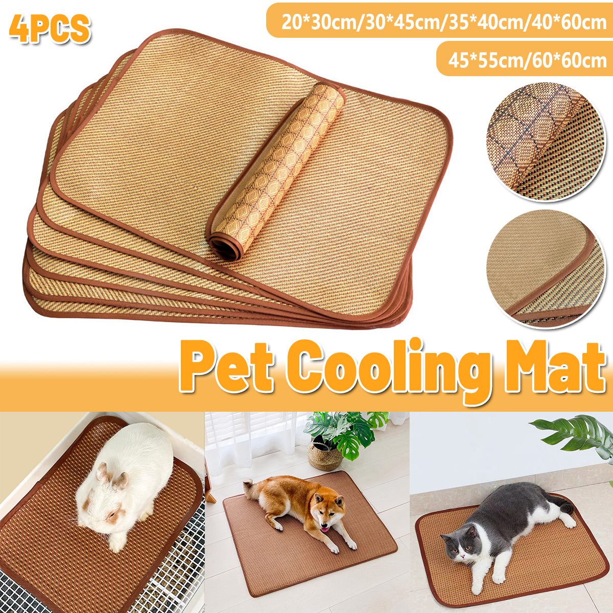 Pet Mat Kennel Cushion Dog Cat Bed Sleeping Pad Soft Washable for Crate Floor - 20x30cm