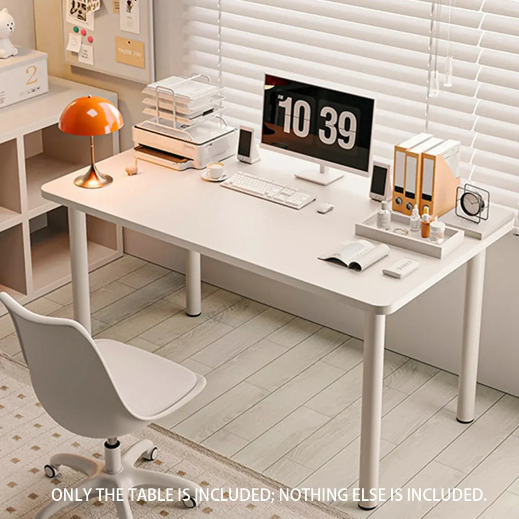 Compact Computer Desk White Study Table Home Office Workstation 100x60cm