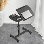 Bedside Table Mobile Height Adjustable Rotatable with Wheels Sturdy Durable