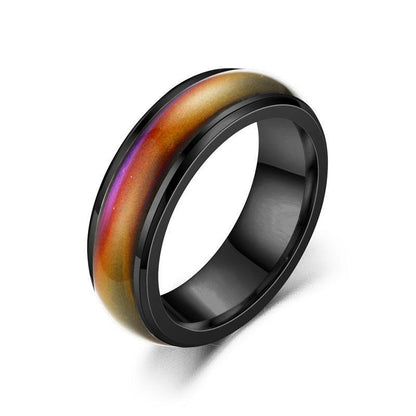 Mood Colour Changing Temperature Ring for Emotional Expression US Size 12 - Black