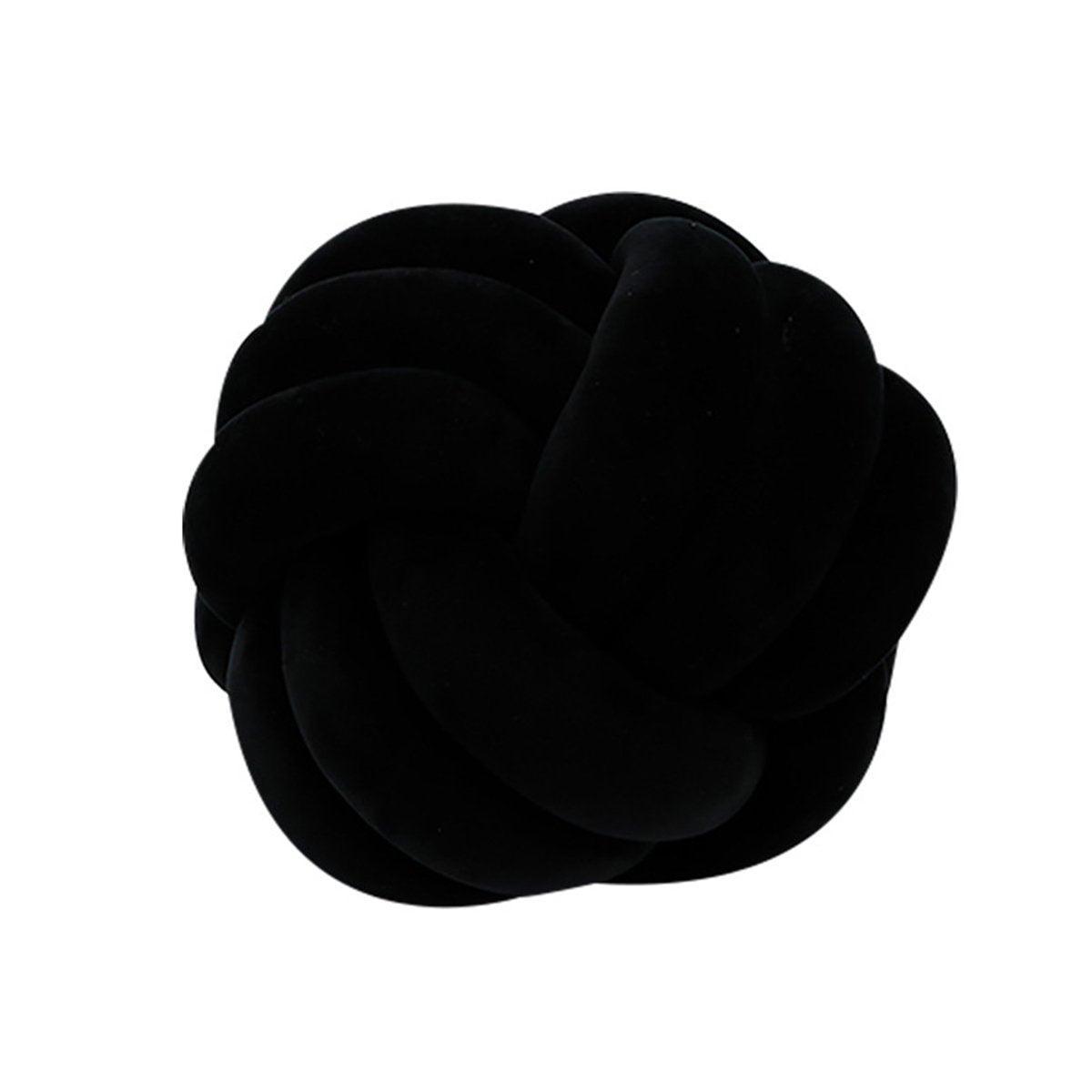 Three-Strand Braided Round Pillow Sofa Cushion Decorative Pillow for Living Room - Black
