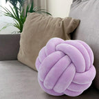 Three-Strand Braided Round Pillow Sofa Cushion Decorative Pillow for Living Room - Light Grey