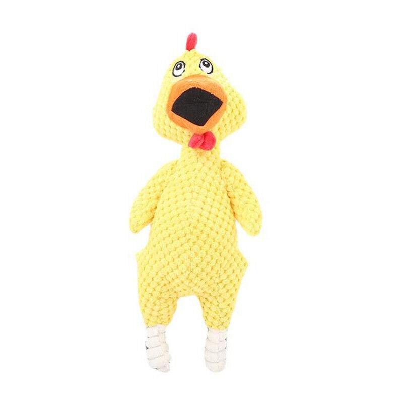 Squeaky Dog Toy Plush Chew Rope Pet Puppy Toys with Squeaker Crinkle for Teething - Brown Goose