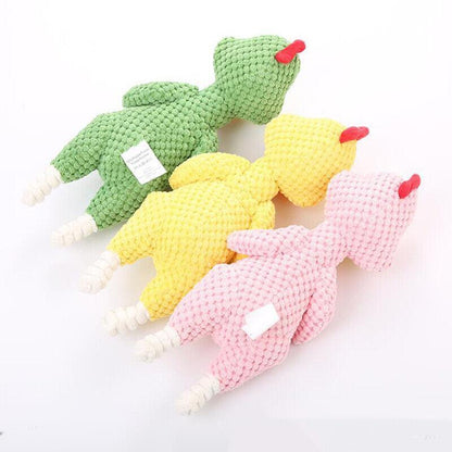 Squeaky Dog Toy Plush Chew Rope Pet Puppy Toys with Squeaker Crinkle for Teething - Brown Donkey