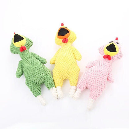 Squeaky Dog Toy Plush Chew Rope Pet Puppy Toys with Squeaker Crinkle for Teething - Grey Donkey