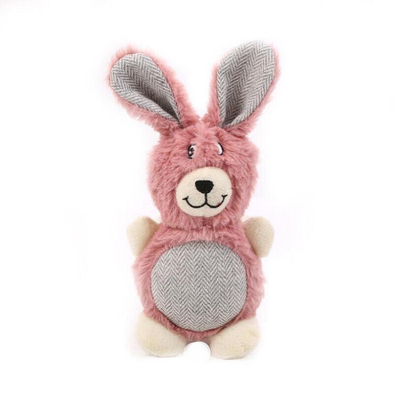 Squeaky Dog Toy Plush Chew Rope Pet Puppy Toys with Squeaker Crinkle for Teething - Grey Donkey