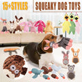 Squeaky Dog Toy Plush Chew Rope Pet Puppy Toys with Squeaker Crinkle for Teething - Light Blue Goose