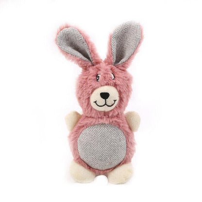 Squeaky Dog Toy Plush Chew Rope Pet Puppy Toys with Squeaker Crinkle for Teething - White Donkey