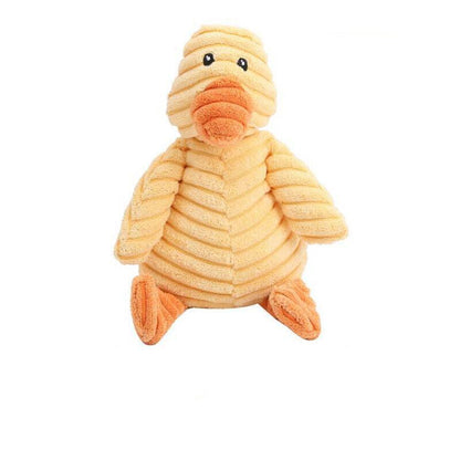 Squeaky Dog Toy Plush Chew Rope Pet Puppy Toys with Squeaker Crinkle for Teething - White Donkey