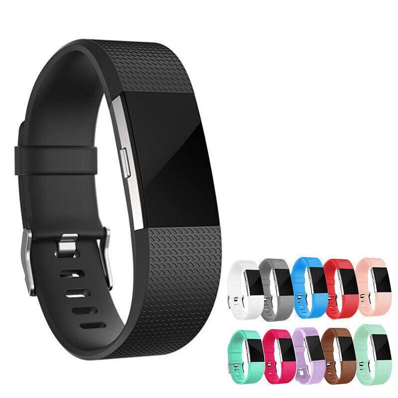 L Size Silicone Watch Wrist Sports Strap For Fitbit Charge Band Wristband Replacement - Lake Blue