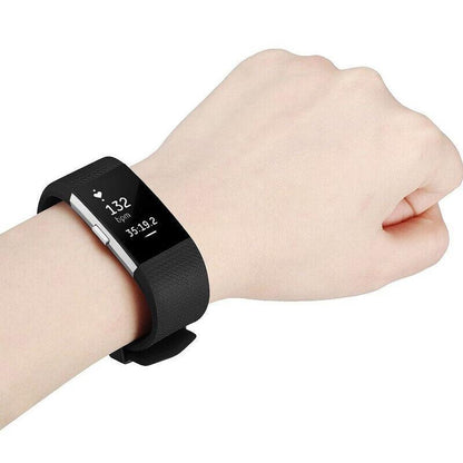 L Size Silicone Watch Wrist Sports Strap For Fitbit Charge Band Wristband Replacement - Lake Blue