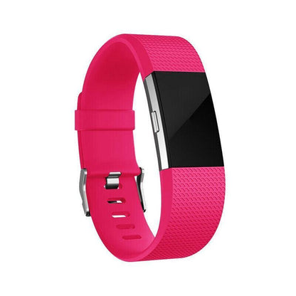 L Size Silicone Watch Wrist Sports Strap For Fitbit Charge Band Wristband Replacement - Lake Blue