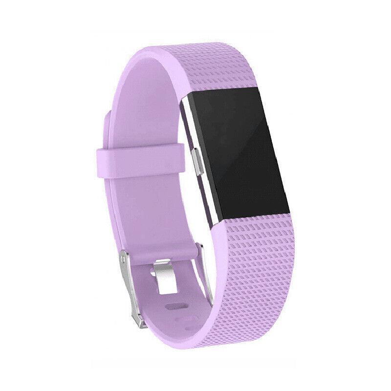 L Size Silicone Watch Wrist Sports Strap For Fitbit Charge Band Wristband Replacement - Light Pink
