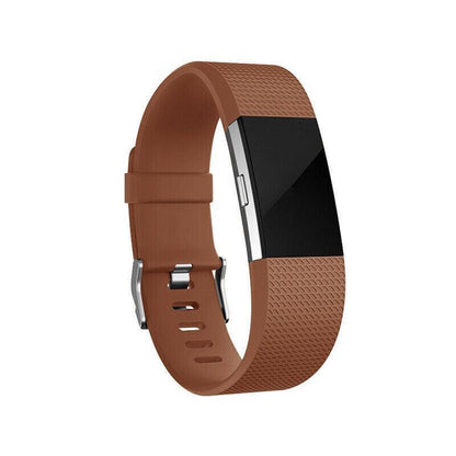 L Size Silicone Watch Wrist Sports Strap For Fitbit Charge Band Wristband Replacement - Light Pink