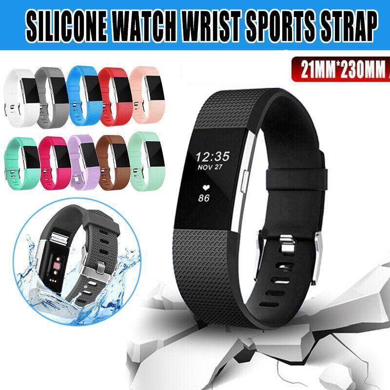 L Size Silicone Watch Wrist Sports Strap For Fitbit Charge Band Wristband Replacement - White