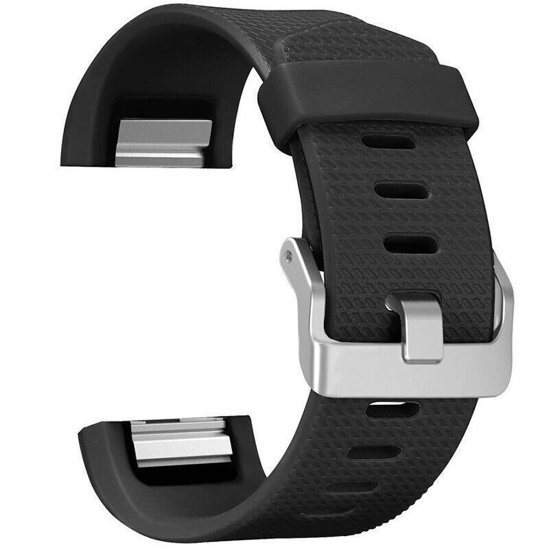 L Size Silicone Watch Wrist Sports Strap For Fitbit Charge Band Wristband Replacement - White
