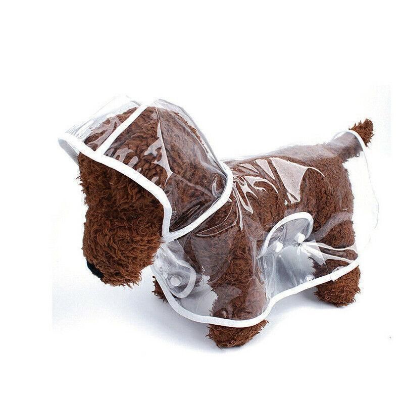Puppy Waterproof Pet Dog Raincoat Jacket Clothes Vest Rain Coat Outdoor Hoodies White - L