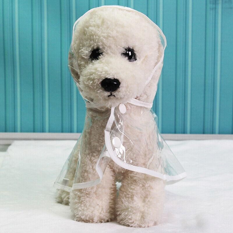 Puppy Waterproof Pet Dog Raincoat Jacket Clothes Vest Rain Coat Outdoor Hoodies White - L
