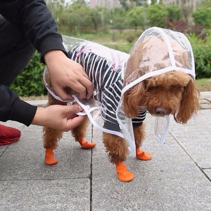 Puppy Waterproof Pet Dog Raincoat Jacket Clothes Vest Rain Coat Outdoor Hoodies White - L