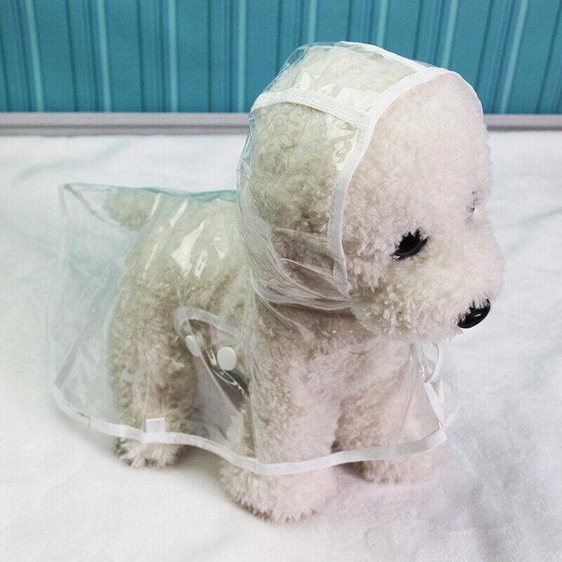 Puppy Waterproof Pet Dog Raincoat Jacket Clothes Vest Rain Coat Outdoor Hoodies White - S