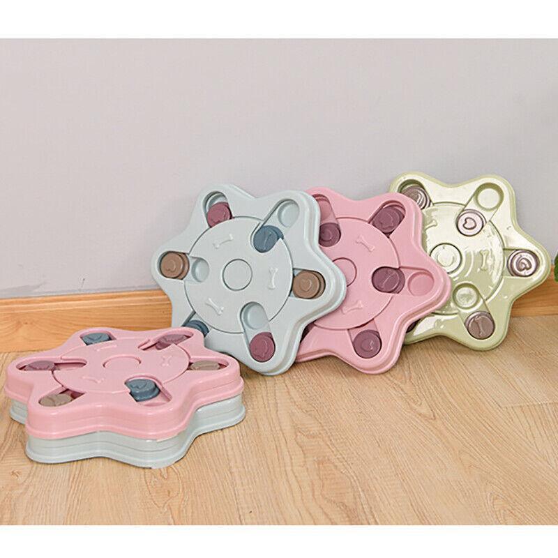 Dog Treat Dispenser Food Puzzle Toy Interactive Training Feeder Pet Supply Bowl - Claw-Blue