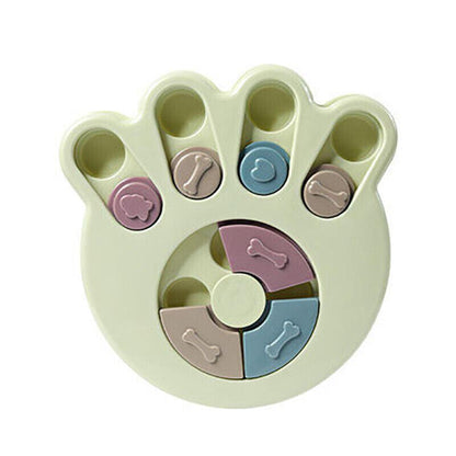 Dog Treat Dispenser Food Puzzle Toy Interactive Training Feeder Pet Supply Bowl - Claw-Blue