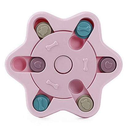Dog Treat Dispenser Food Puzzle Toy Interactive Training Feeder Pet Supply Bowl - Claw-Blue