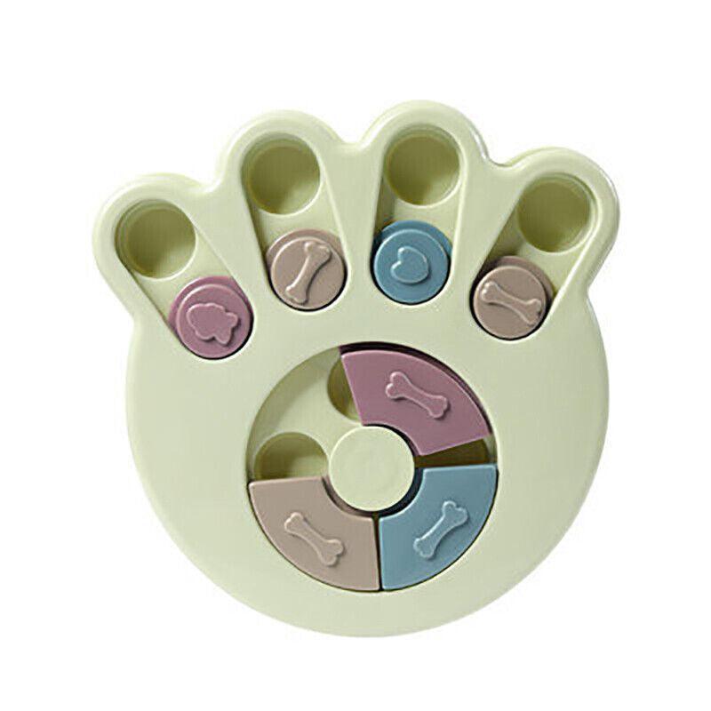 Dog Treat Dispenser Food Puzzle Toy Interactive Training Feeder Pet Supply Bowl - Claw-Pink