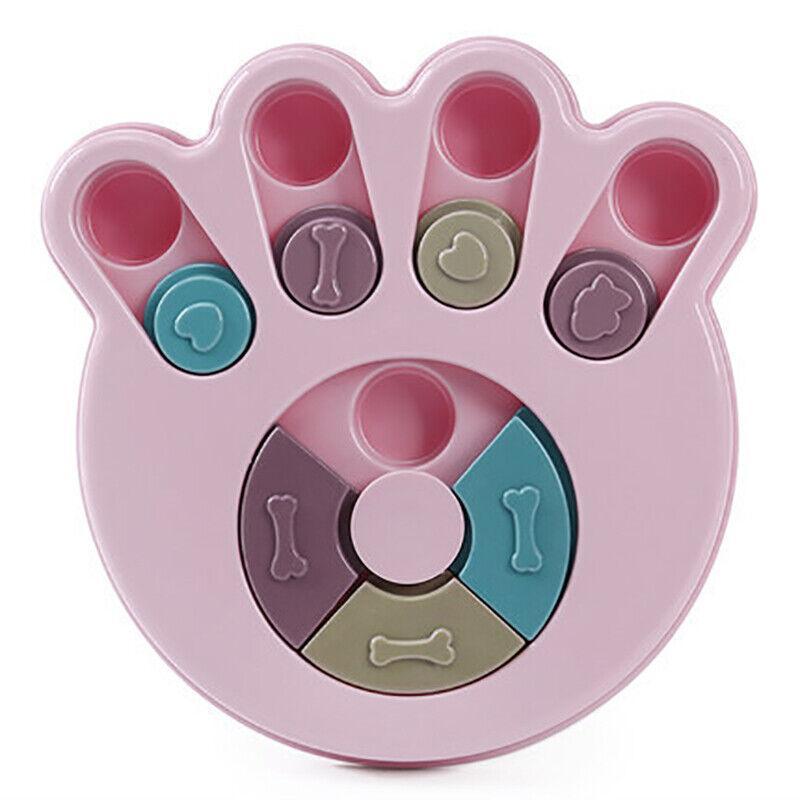 Dog Treat Dispenser Food Puzzle Toy Interactive Training Feeder Pet Supply Bowl - Hexagon-Pink