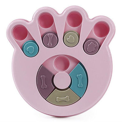 Dog Treat Dispenser Food Puzzle Toy Interactive Training Feeder Pet Supply Bowl - Hexagon-Pink