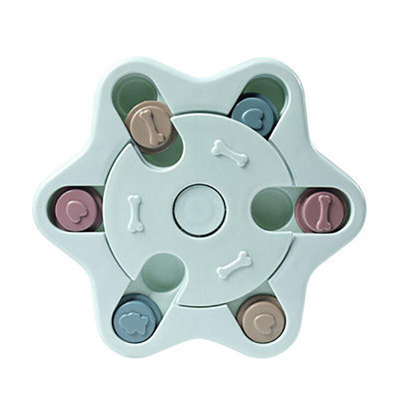Dog Treat Dispenser Food Puzzle Toy Interactive Training Feeder Pet Supply Bowl - Hexagon-Pink